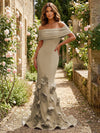 Jersey Mermaid Off the Shoulder 3D Flowers Formal Dresses
