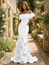 Jersey Mermaid Off the Shoulder 3D Flowers Formal Dresses