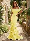 Jersey Mermaid Off the Shoulder 3D Flowers Formal Dresses
