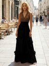 Jersey A-Line V Neck 3D Flowers Formal Dresses