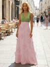 Jersey A-Line V Neck 3D Flowers Formal Dresses