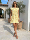 Jersey A-Line Crew Neck 3D Flowers Formal Dresses