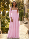Chiffon A-Line Strapless 2 Pieces Formal Dresses