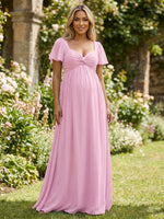 Chiffon A-Line Sweetheart Pleated Formal Dresses