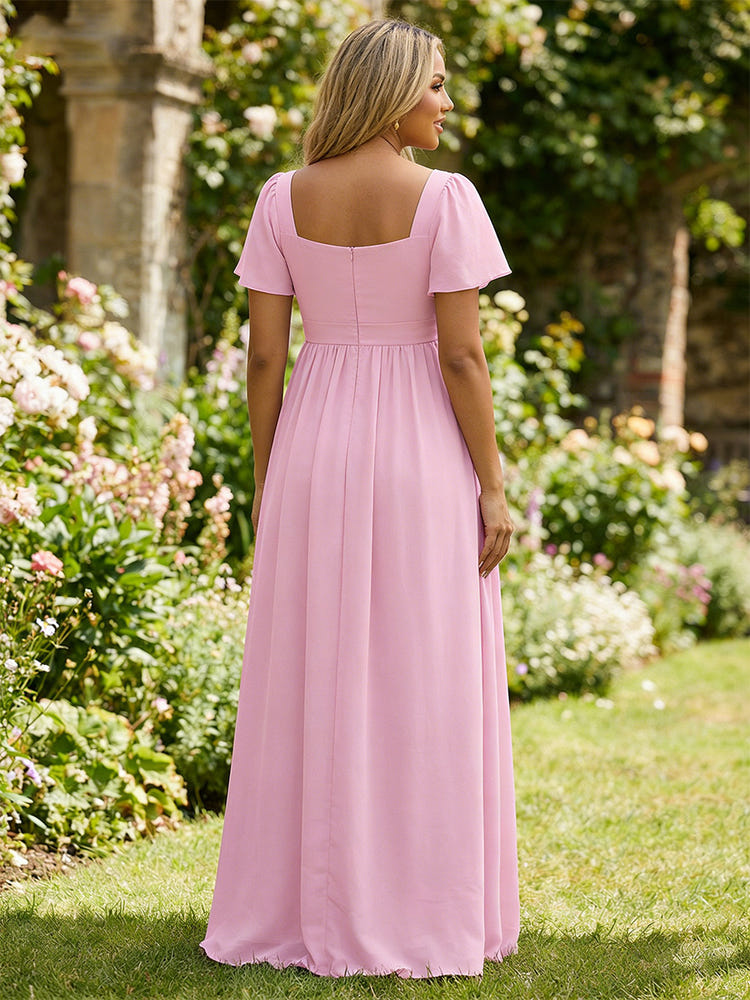 Chiffon A-Line Sweetheart Pleated Formal Dresses