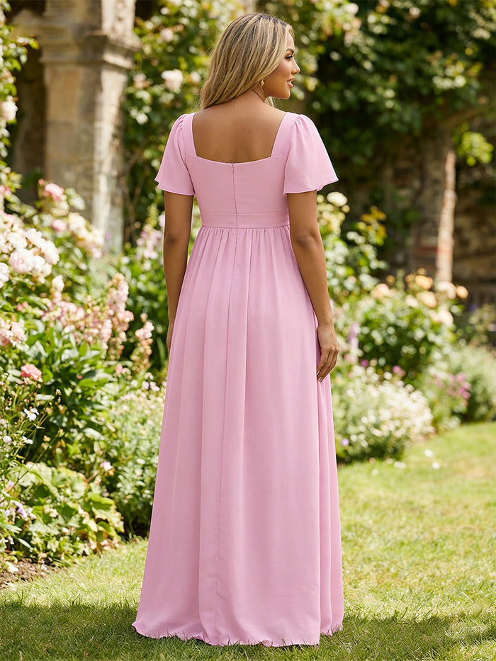Chiffon A-Line Sweetheart Pleated Formal Dresses