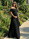 Jersey A-Line Off the Shoulder Pleated Formal Dresses