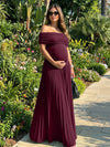 Jersey A-Line Off the Shoulder Pleated Formal Dresses
