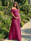 Jersey A-Line Off the Shoulder Pleated Formal Dresses