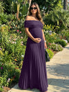 Jersey A-Line Off the Shoulder Pleated Formal Dresses