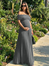 Jersey A-Line Off the Shoulder Pleated Formal Dresses
