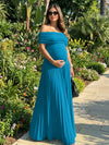 Jersey A-Line Off the Shoulder Pleated Formal Dresses