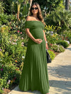 Jersey A-Line Off the Shoulder Pleated Formal Dresses