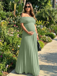 Jersey A-Line Off the Shoulder Pleated Formal Dresses