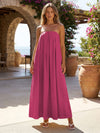 Jersey A-Line Strapless Pleated Formal Dresses