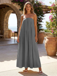 Jersey A-Line Strapless Pleated Formal Dresses