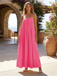 Jersey A-Line Strapless Pleated Formal Dresses