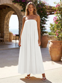 Jersey A-Line Strapless Pleated Formal Dresses