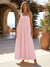 Jersey A-Line Strapless Pleated Formal Dresses