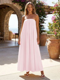 Jersey A-Line Strapless Pleated Formal Dresses