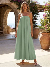 Jersey A-Line Strapless Pleated Formal Dresses