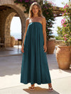Jersey A-Line Strapless Pleated Formal Dresses