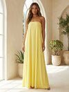 Chiffon Sheath Strapless Simple Formal Dresses