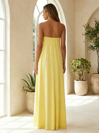 Chiffon Sheath Strapless Simple Formal Dresses