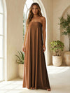 Chiffon Sheath Strapless Simple Formal Dresses