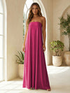 Chiffon Sheath Strapless Simple Formal Dresses