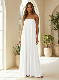 Chiffon Sheath Strapless Simple Formal Dresses