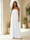 Chiffon Sheath Strapless Simple Formal Dresses