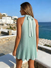 Chiffon A-Line Halter Pleated Formal Tent/ Trapeze Dresses