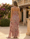 Tulle Sheath Halter Sequin Embroidery Formal Dresses