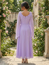 Chiffon A-Line Crew Neck 3D Flowers Formal Dresses