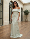 Jersey Mermaid Off the Shoulder 3D Flowers Formal Dresses