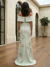 Jersey Mermaid Off the Shoulder 3D Flowers Formal Dresses