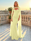 Chiffon Mermaid Sweetheart Pleated Formal Dresses with Wraps