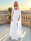 Chiffon Mermaid Sweetheart Pleated Formal Dresses with Wraps