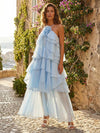 Chiffon A-Line Spaghetti Straps 3D Flowers Formal Tent/ Trapeze Dresses