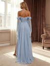 Chiffon A-Line Off the Shoulder Ruffles Formal Dresses