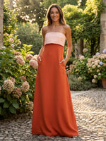 Jersey A-Line Strapless Simple Formal Dresses