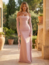 Jersey Mermaid Off the Shoulder Pleated Formal Dresses