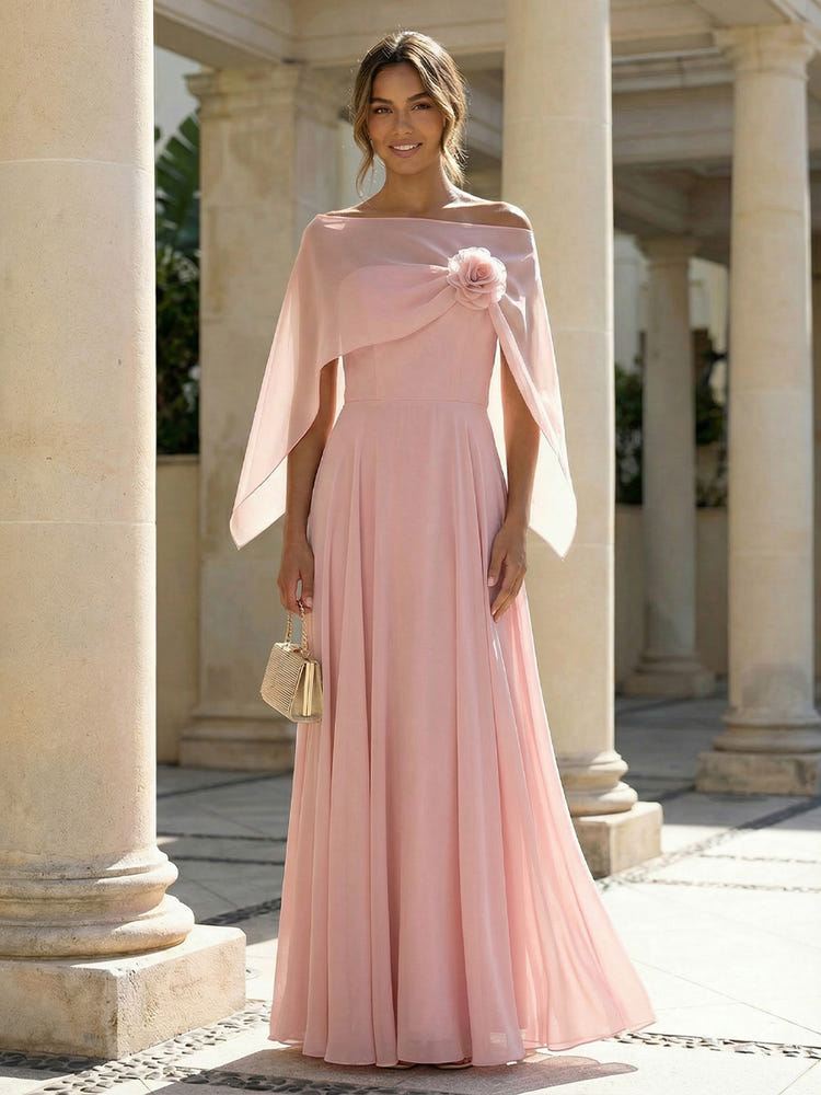 Chiffon A-Line Strapless Shawl Mother of the Bride Dresses