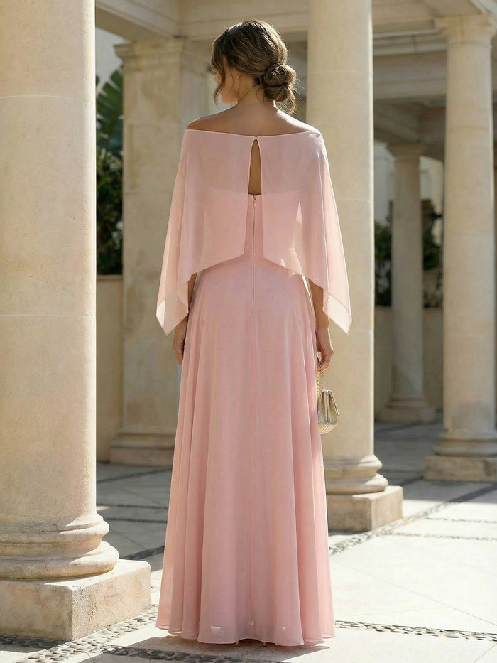 Chiffon A-Line Strapless Shawl Mother of the Bride Dresses