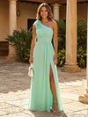 Chiffon A-Line One Shoulder 3D Flowers Mother of the Bride Dresses