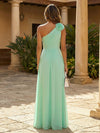 Chiffon A-Line One Shoulder 3D Flowers Mother of the Bride Dresses