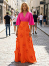 Jersey A-Line V Neck 3D Flowers Formal Dresses