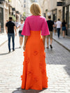 Jersey A-Line V Neck 3D Flowers Formal Dresses