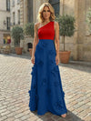 Jersey A-Line One Shoulder 3D Flowers Formal Dresses